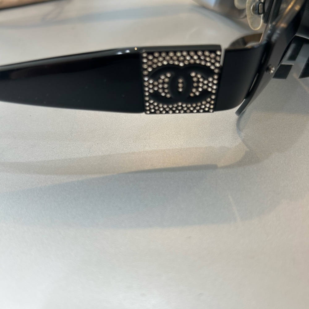 Chanel black sunglasses with crystals